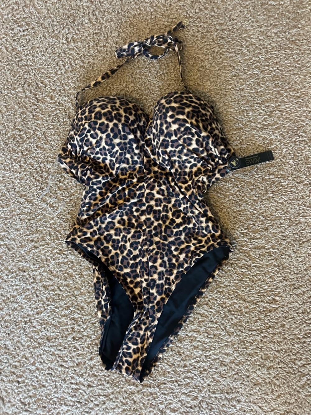 Victoria's Secret Leopard Print One-Piece Swimsuit - Black, Brown, Tan